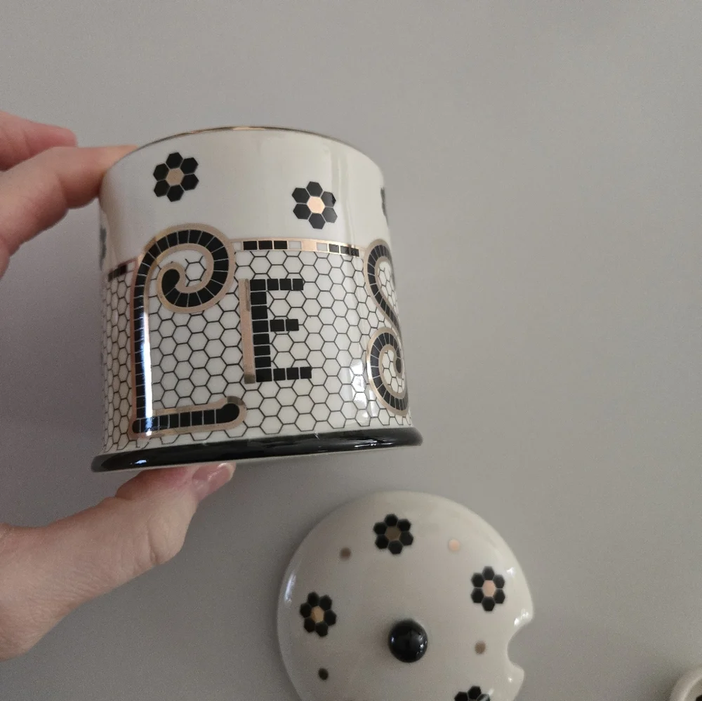 NEW Anthropologie Bistro Tile Sugar Bowl